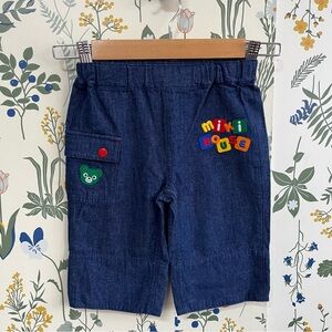 MIKI HOUSE Logo Blocks Jeans Size 100
